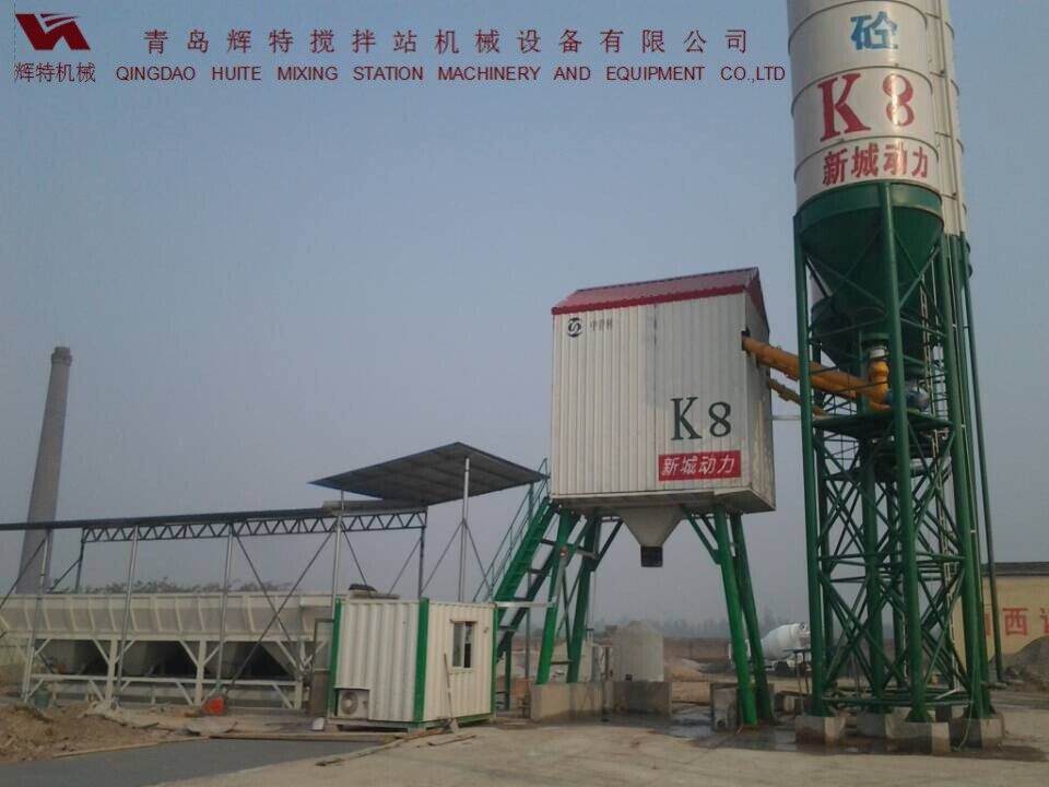 輝特混凝土攪拌站HZS50攪拌性能強，攪拌均勻、迅速，生產(chǎn)效率高